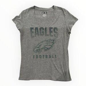 Philadelphia Eagles V-Neck T-Shirt NFL Team Apparel Gray Speckle XL Game Day
